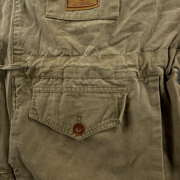 Lee Union Made Canvas Chore Barn Jacket Coat Beige Large Cargo Military Cotton - Picture 10 of 16